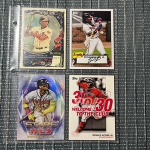 ⚾️ Ronald Acuna Jr. Atlanta Braves Baseball Sports Trade Cards, Lot of 4